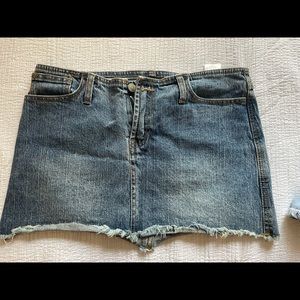 Y2K low rise jean skirt
